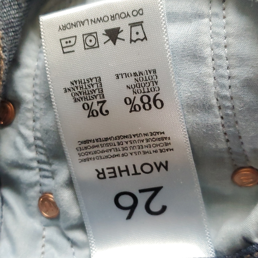 Mother Dark Wash The Looker Lower Rise Skinny Blue Jeans Size 26 Waist 28 Inches - Picture 4 of 6